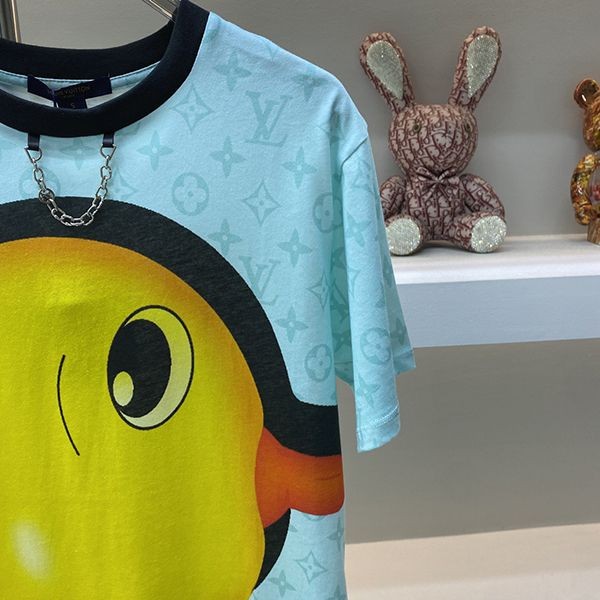 【ルイヴィトン】アヒルプリントTシャツ コピーひまわりイエロー 1AFTR9